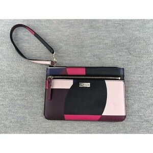 KATE SPADE - Women's Pink Black Brown Wristlet PU5